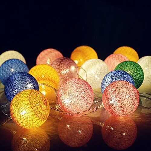 Instalatie luminoasa decorativa cu 40 globuri Cotton Ball, cu flash, 6m - Auros