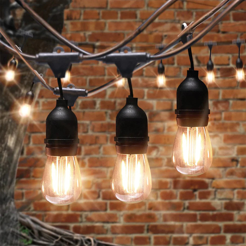 Ghirlanda solara cu 10 becuri Led Filament incluse, 2W, 3000K, IP65 lumina calda - Auros