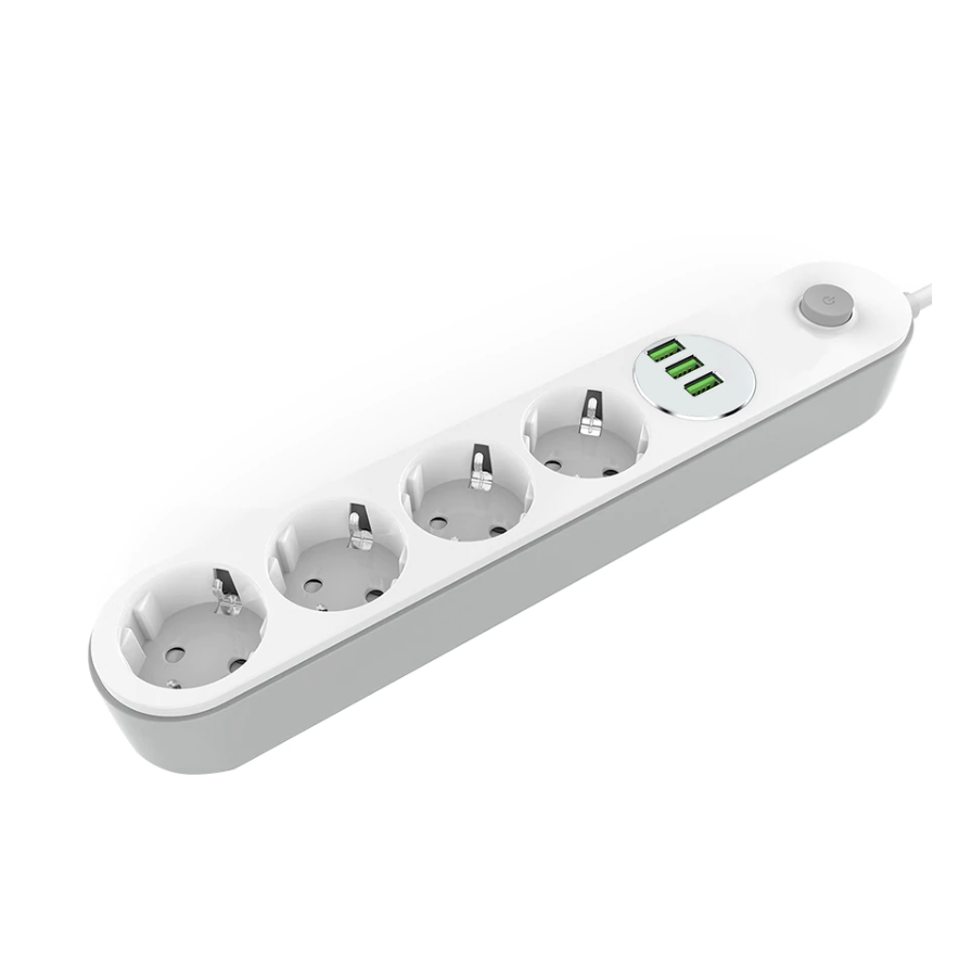 Prelungitor 363A, 4 prize + 3 porturi usb - Auros