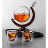 Set pentru Cognac, Whiskey, Sticla-decantor model Cap de Mort si 2 pahare - Auros