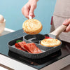 Tigaie antiaderenta cu 2 compartimente si zona de grill, material aliaj de aluminiu - Auros