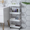 Carucior organizator slim portabil cu 4 rafturi, alb, 39 x 12.5 x 86 cm - Auros