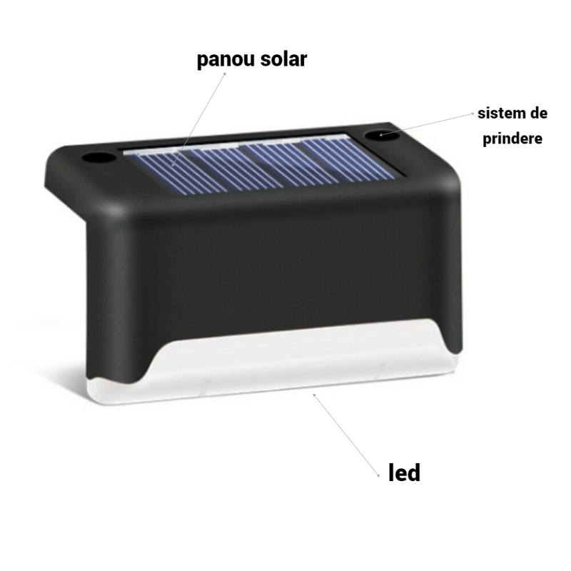 Set 4 lampi solare pentru trepte - Auros