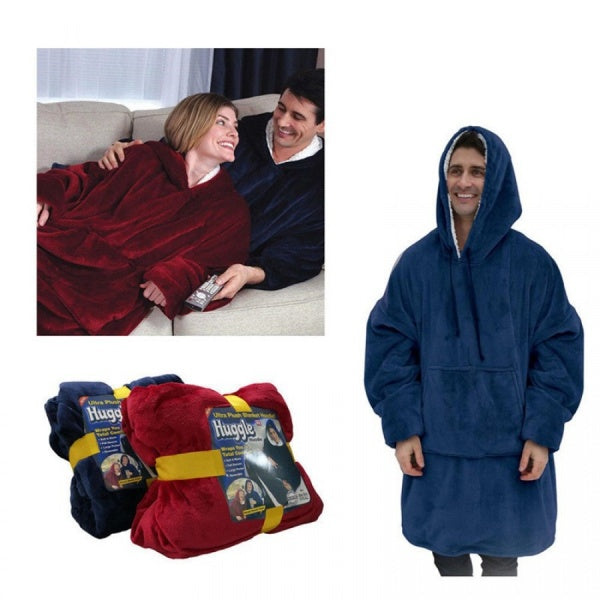 Patura-hanorac cu gluga, confortabila, calduroasa si pufoasa Huggle Hoodie - Auros