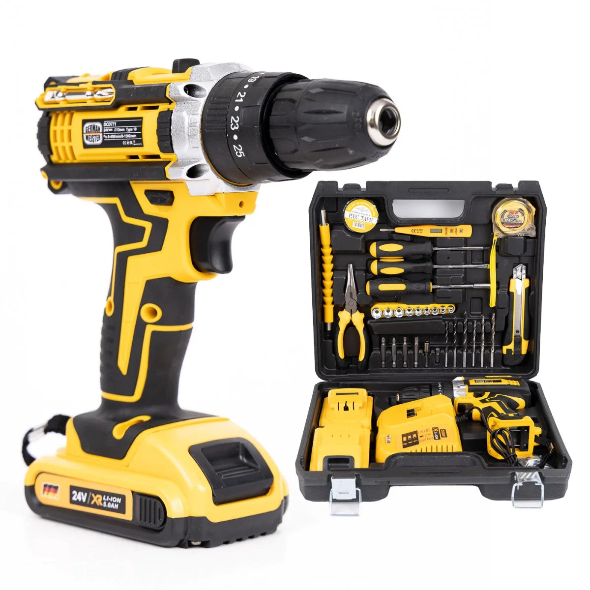 Trusa Bormasina 36V cu 2 acumulatori si incarcator + 37 Accesorii - Auros