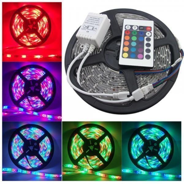 Banda LED 5050 RGB multicolor cu telecomanda, 5-10-20 metri, 72W