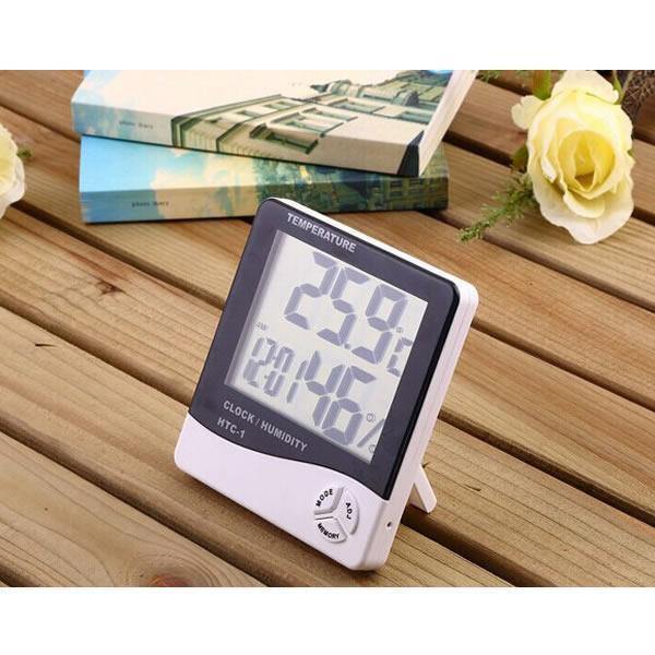 Termohigrometru digital 3 in 1 cu ceas, alarma, calendar, termometru - senzor de umiditate