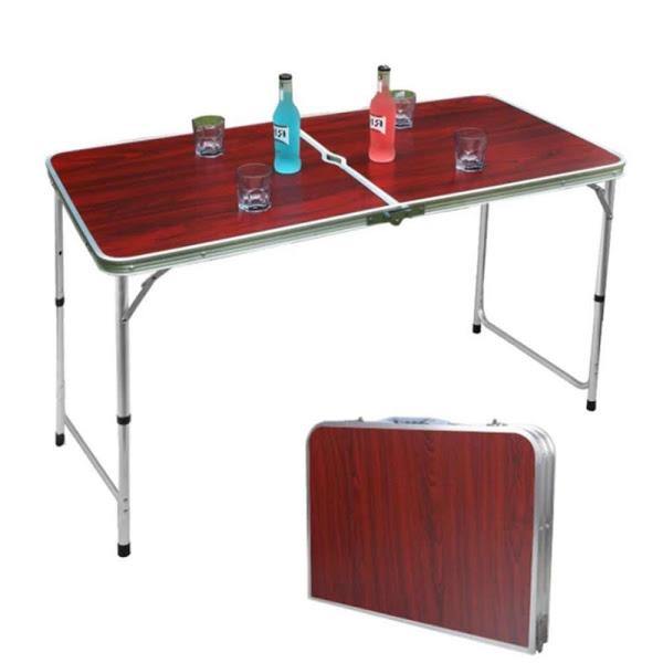 Masuta pliabila picnic din aluminiu 60 x 120 cm + 4 scaune pliabile