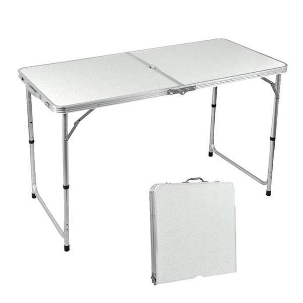 Masuta pliabila picnic din aluminiu 60 x 120 cm + 4 scaune pliabile