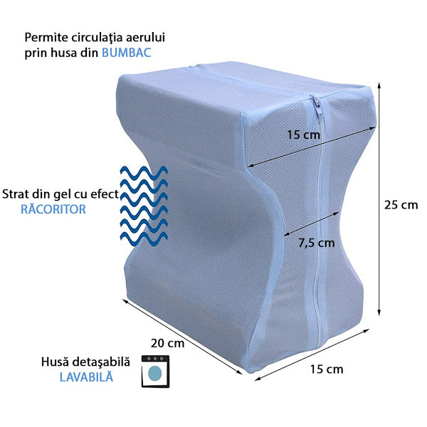 Perna picioare, spuma cu memorie, strat exterior din gel cu efect racoritor - Auros