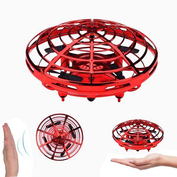Mini drona, disc zburator interactiv cu senzori infrarosu, lumina LED