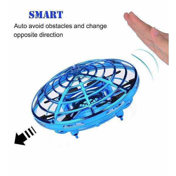 Mini drona, disc zburator interactiv cu senzori infrarosu, lumina LED
