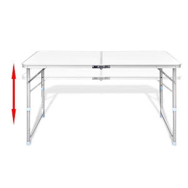 Set camping cu masa reglabila si 4 scaune, MDF, 120 x 60 cm, Gri