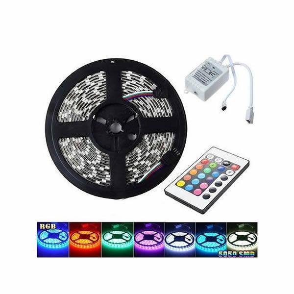 Banda LED 5050 RGB multicolor cu telecomanda, 5-10-20 metri, 72W