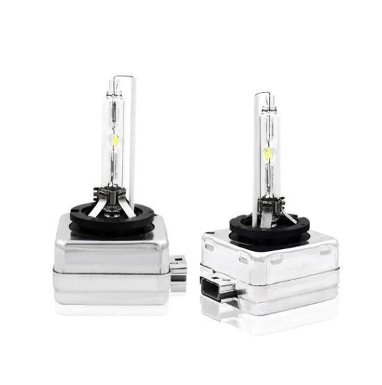 Set 2 becuri Xenon D1S White auto pentru far, suport metalic, 35W, 6000K - Auros